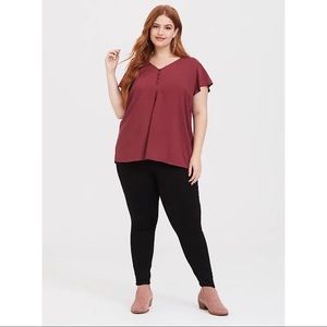 TORRID  Plus Size Rust Pintuck Challis Blouse